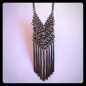 Glam Boho Chain Fringe Necklace